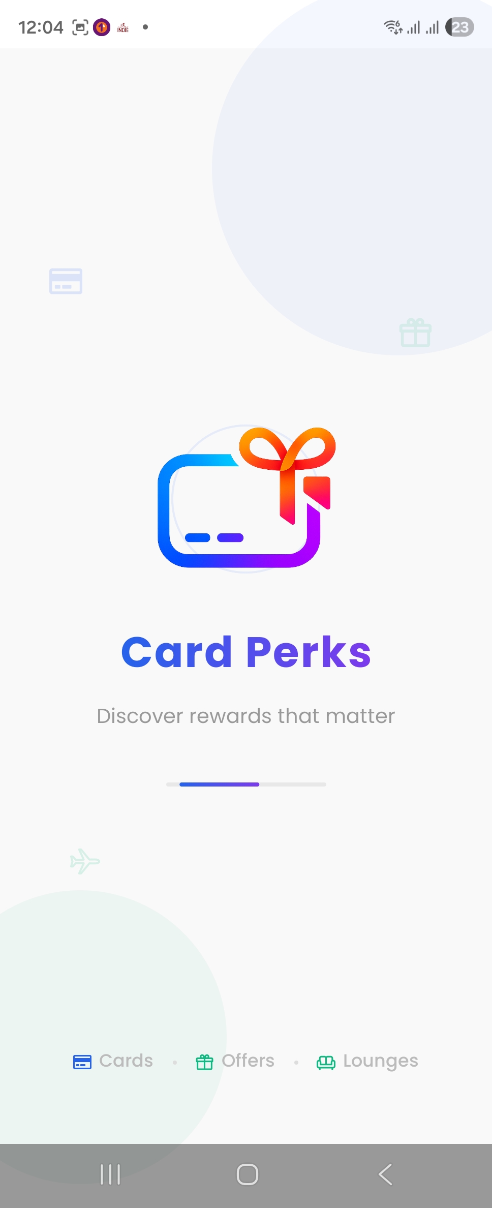 Card Perks home screen